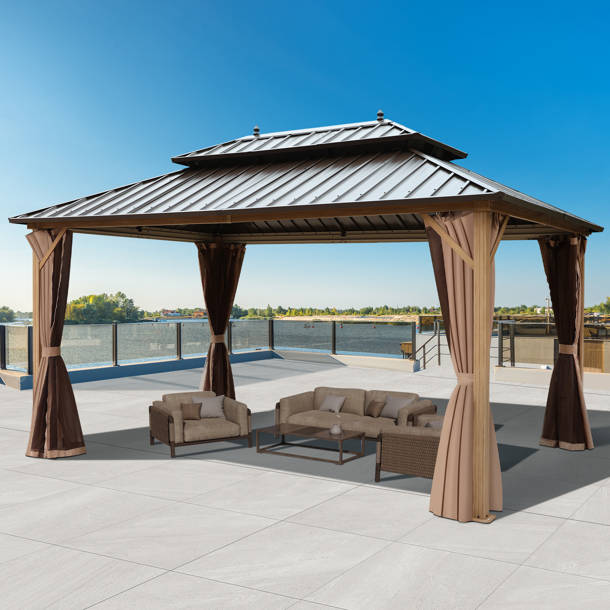 EROMMY 16 Ft. W x 12 Ft. D Aluminum Patio Gazebo Wayfair